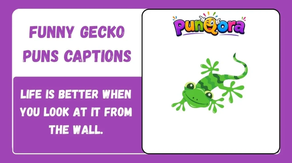 Funny Gecko Puns Captions